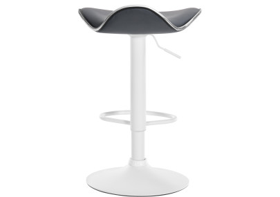 Tabouret de bar Shanghai, similicuir, blanc/gris