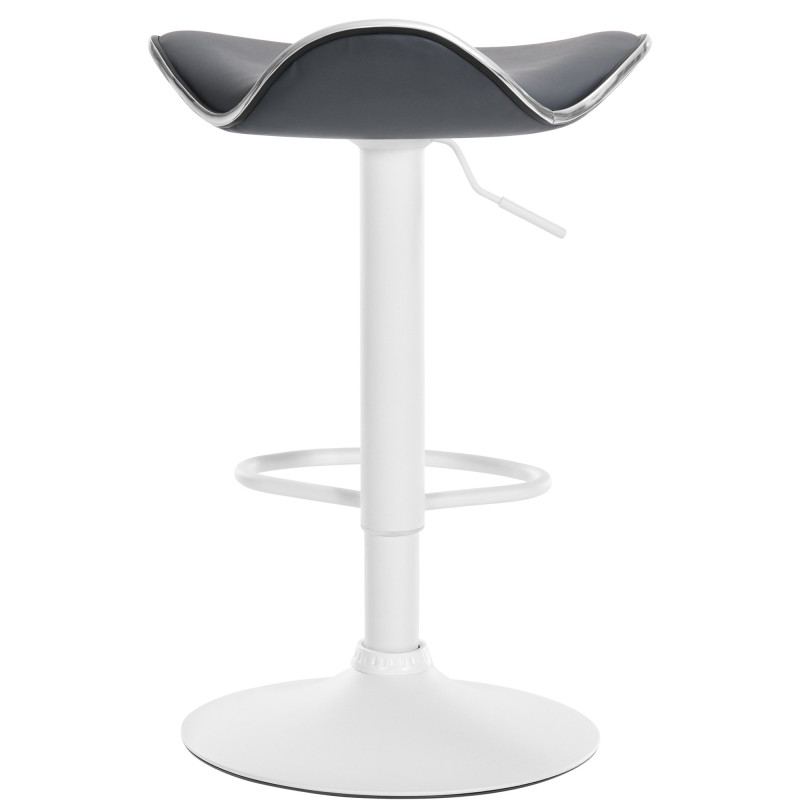 Tabouret de bar Shanghai, similicuir, blanc/gris