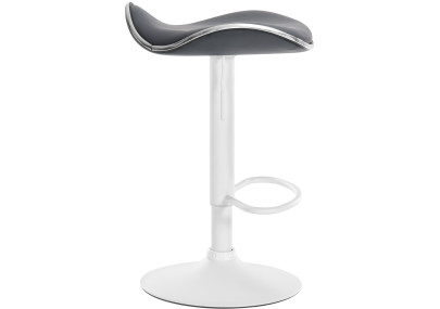 Tabouret de bar Shanghai, similicuir, blanc/gris
