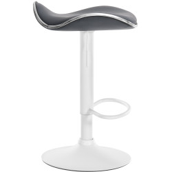 Tabouret de bar Shanghai, similicuir, blanc/gris