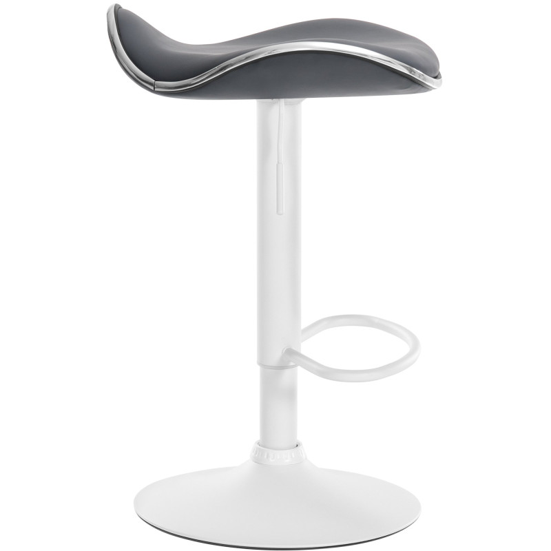 Tabouret de bar Shanghai, similicuir, blanc/gris
