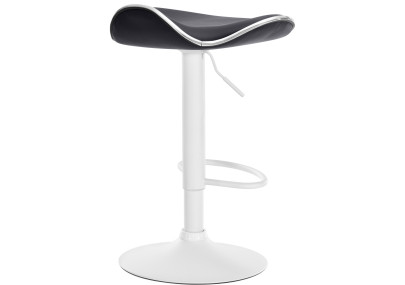 Tabouret de bar Shanghai, similicuir, blanc/noir