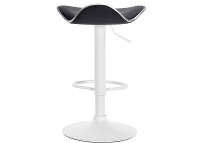 Tabouret de bar Shanghai, similicuir, blanc/noir