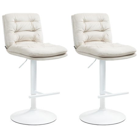 2er Set Barhocker Damar Samt weiß