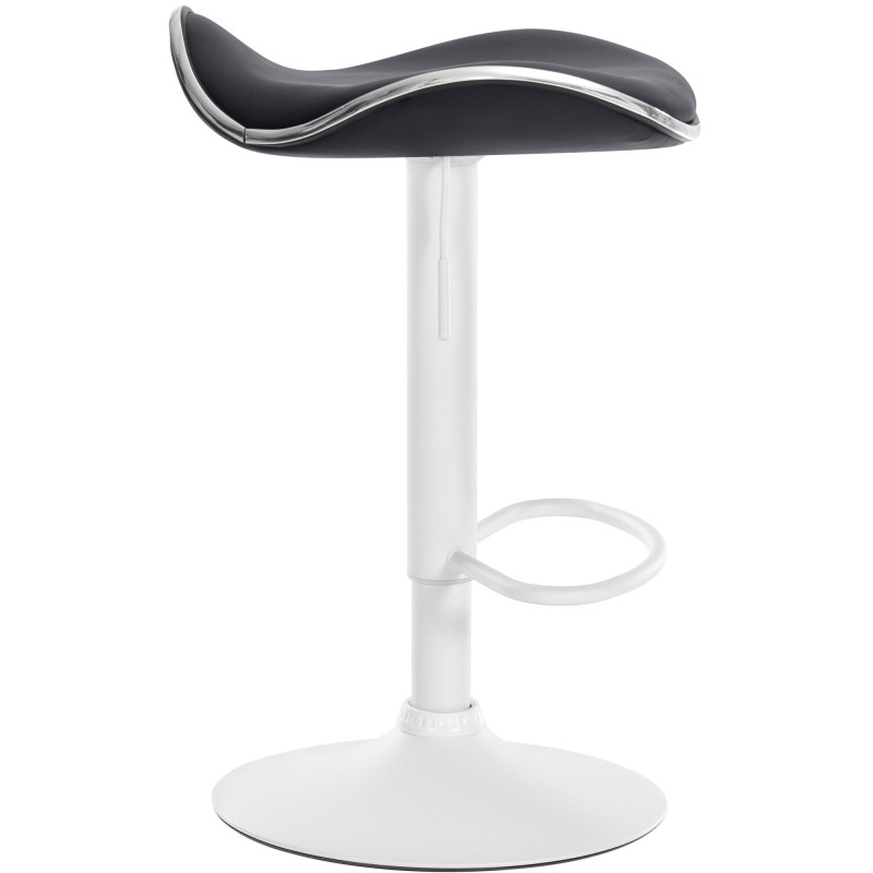 Tabouret de bar Shanghai, similicuir, blanc noir