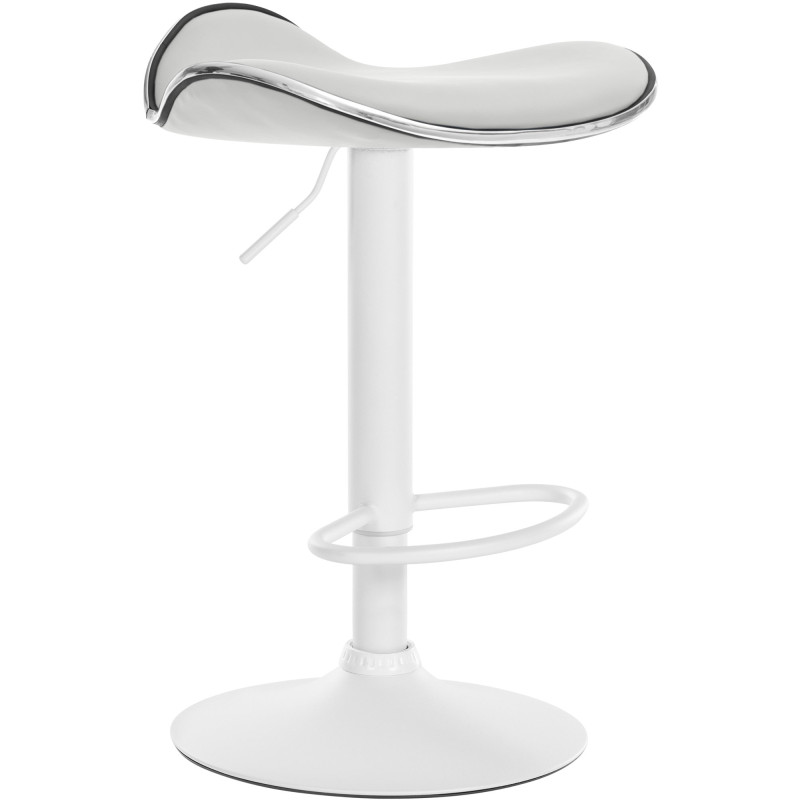 Tabouret de bar Shanghai, similicuir, blanc blanc