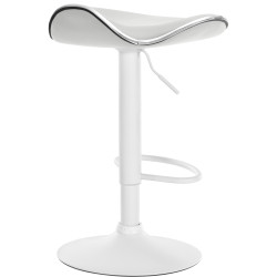 Tabouret de bar Shanghai, similicuir, blanc blanc