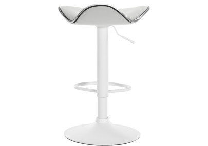 Taburete de bar Shanghai, imitación de cuero, blanco