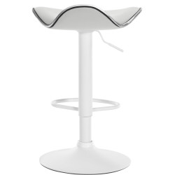 Tabouret de bar Shanghai, similicuir, blanc blanc