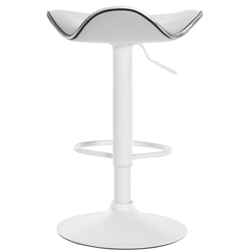 Tabouret de bar Shanghai, similicuir, blanc blanc
