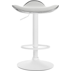 Tabouret de bar Shanghai, similicuir, blanc blanc