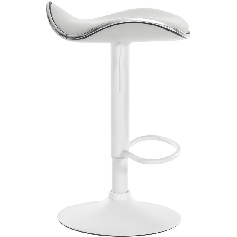 Tabouret de bar Shanghai, similicuir, blanc blanc