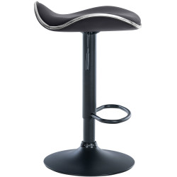 Tabouret de bar Shanghai, similicuir, noir noir