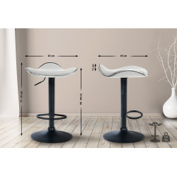 Tabouret de bar Shanghai, similicuir, noir blanc