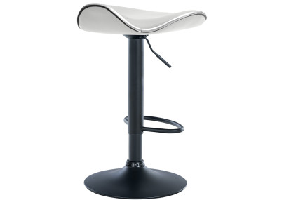 Tabouret de bar Shanghai, similicuir, noir et blanc