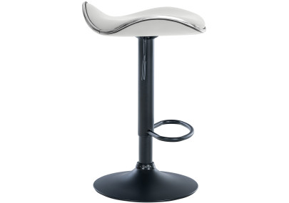 Tabouret de bar Shanghai, similicuir, noir et blanc