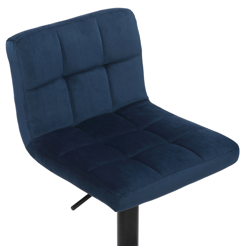 Set di 4 sgabelli da bar in velluto Feni, blu