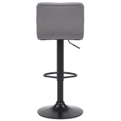 Set di 4 sgabelli da bar in velluto Feni, grigio