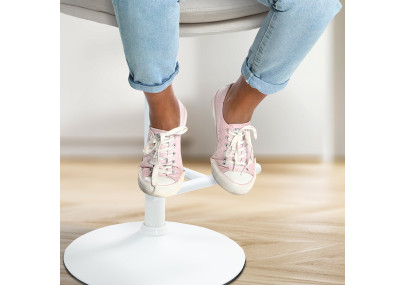 Ensemble de 2 tabourets de bar en velours Damar, blanc/crème