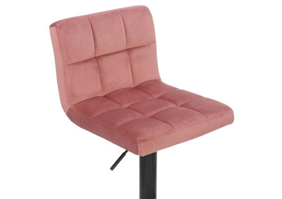 Juego de 4 taburetes de bar Feni de terciopelo rosa