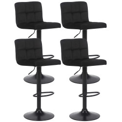 Ensemble de 4 tabourets de bar Feni en velours noir