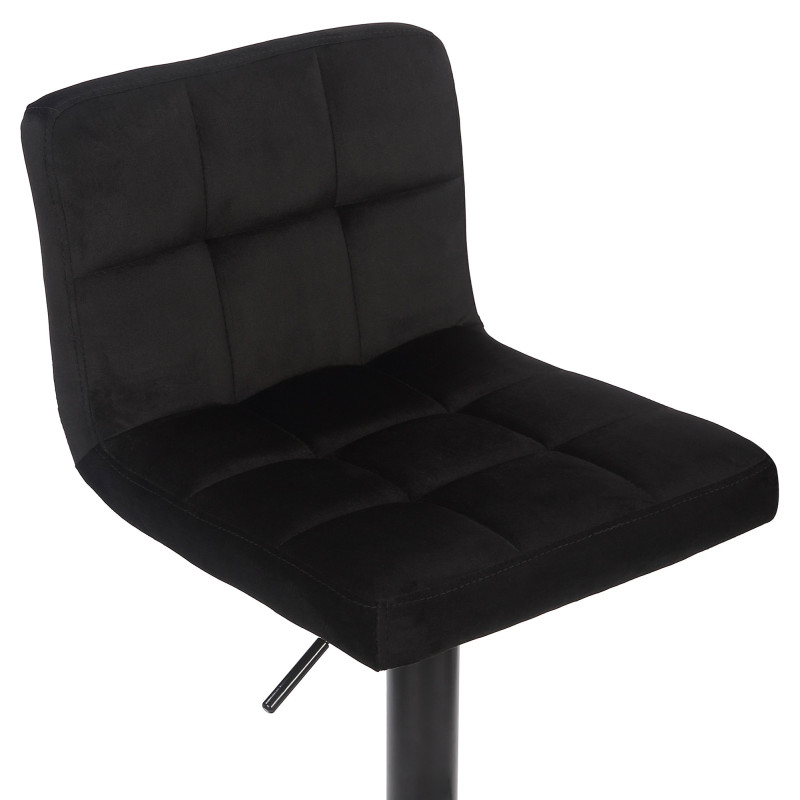 Ensemble de 4 tabourets de bar Feni en velours noir