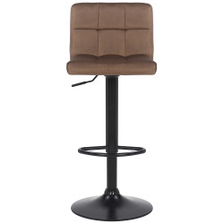 Ensemble de 4 tabourets de bar Feni en velours brun