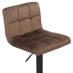 Ensemble de 4 tabourets de bar Feni en velours brun