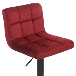 Ensemble de 4 tabourets de bar Feni en velours rouge