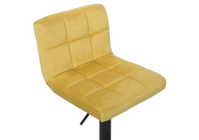 Set di 4 sgabelli da bar in velluto Feni, giallo