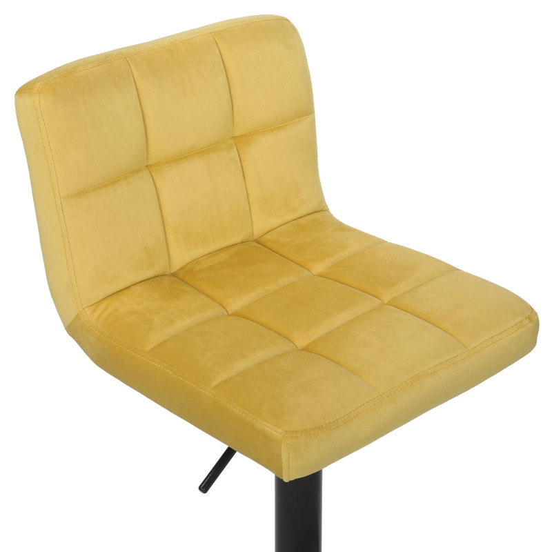 Ensemble de 4 tabourets de bar Feni en velours jaune