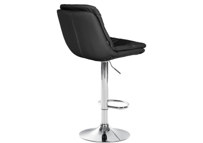 Tabouret de bar Laurel, similicuir, chrome, noir