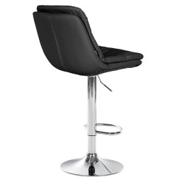 Tabouret de bar Laurel, similicuir, chromé noir