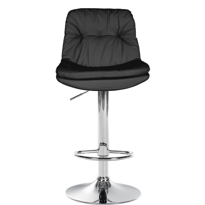 Sgabello da bar Laurel, similpelle, cromato, nero