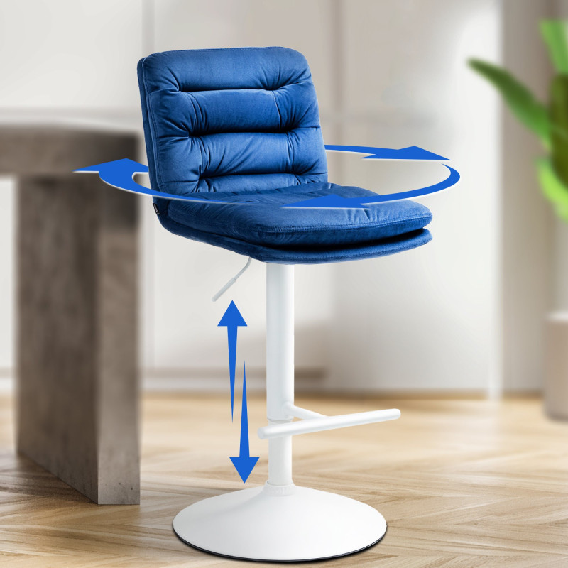 2er Set Barhocker Damar Samt weiß