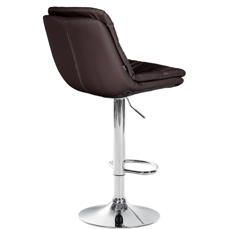 Tabouret de bar Laurel, similicuir, chromé brun