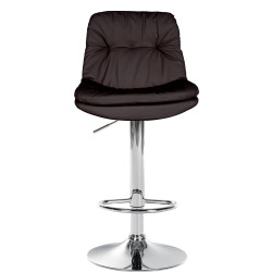 Tabouret de bar Laurel, similicuir, chromé brun