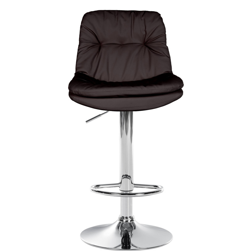 Tabouret de bar Laurel, similicuir, chromé brun