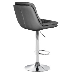 Sgabello da bar Laurel, similpelle, grigio cromo