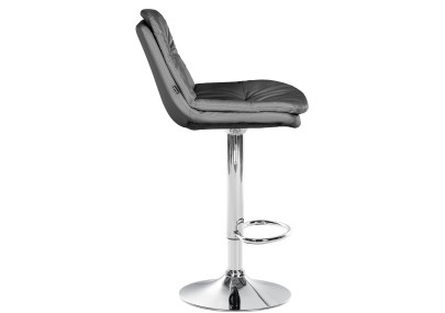 Sgabello da bar Laurel, similpelle, grigio cromo