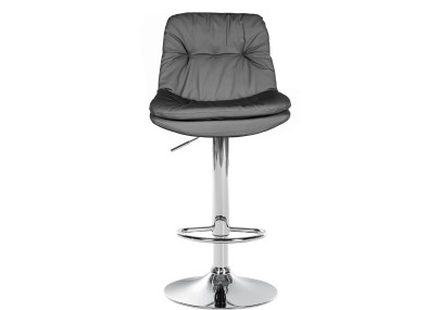 Sgabello da bar Laurel, similpelle, grigio cromo