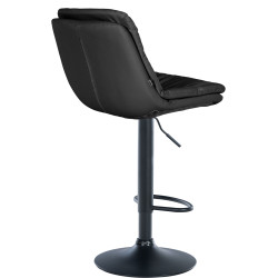 Sgabello da bar Laurel, similpelle, nero