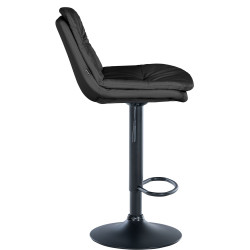 Banqueta de bar Laurel, em couro sintético, preta