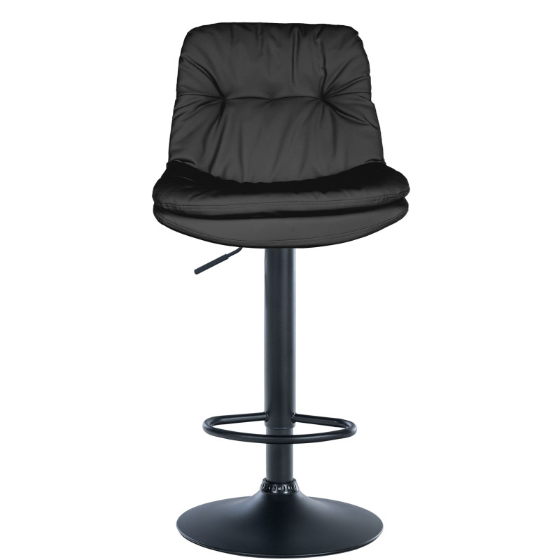 Tabouret de bar Laurel, similicuir noir noir