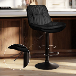 Tabouret de bar Laurel, similicuir noir noir