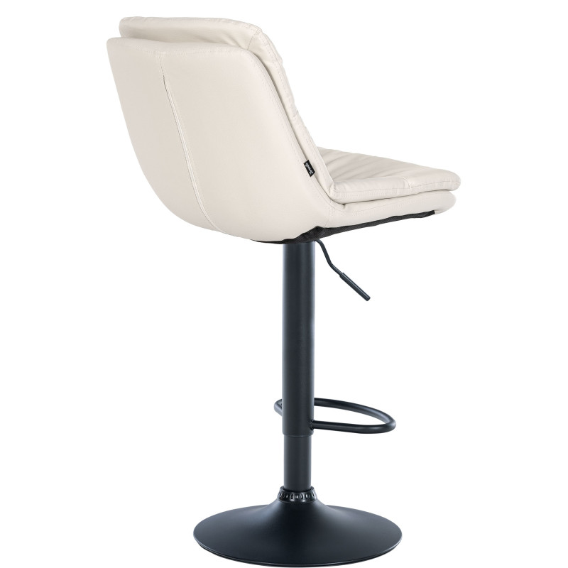 Tabouret de bar Laurel, similicuir noir blanc