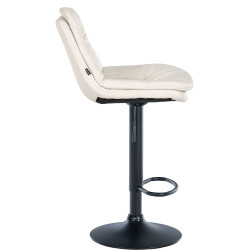 Tabouret de bar Laurel, similicuir noir blanc