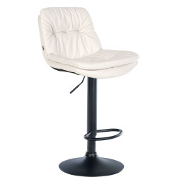 Tabouret de bar Laurel, similicuir, noir et blanc