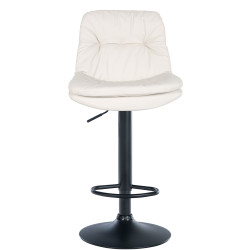 Tabouret de bar Laurel, similicuir, noir et blanc