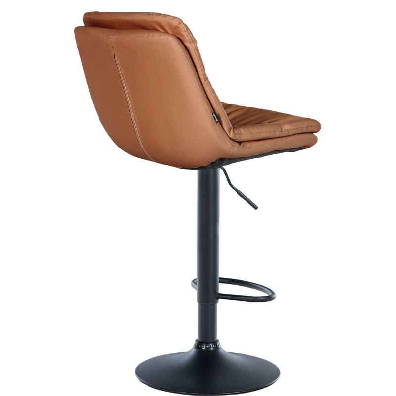 Tabouret de bar Laurel, similicuir noir brun clair